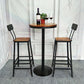 Tavolo da bar in legno massiccio industriale set 1/2/3 pezzi Tavolino con sgabelli alti