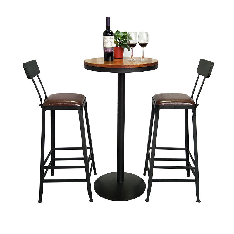 Tavolo da bar in legno massiccio industriale set 1/2/3 pezzi Tavolino con sgabelli alti