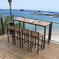Industrial Rectangle Artificial Wood Bar Table Set 1/5 Pieces Counter Table with Stools