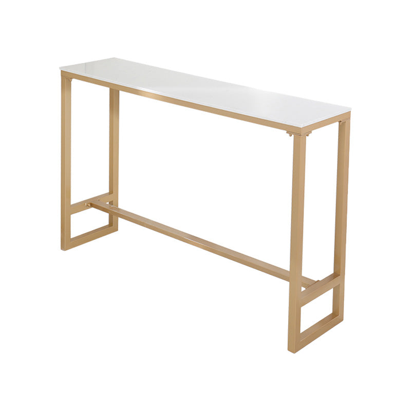 1/2/3/5 pièces Glam Glam Iron Bar Table Set Recangle Bistro Set avec un faux marbre blanc