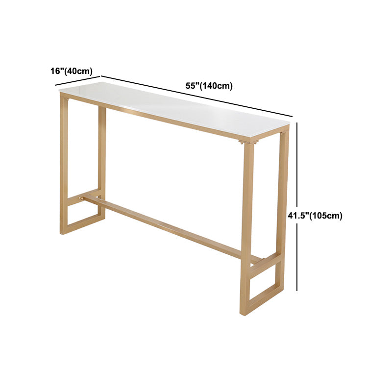 1/2/3/5 pièces Glam Glam Iron Bar Table Set Recangle Bistro Set avec un faux marbre blanc