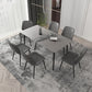 Set da pranzo moderno grigio Set tavolo da pranzo rettangolare da 1/4/7 pezzi con piano in pietra