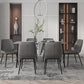 Set da pranzo moderno grigio Set tavolo da pranzo rettangolare da 1/4/7 pezzi con piano in pietra