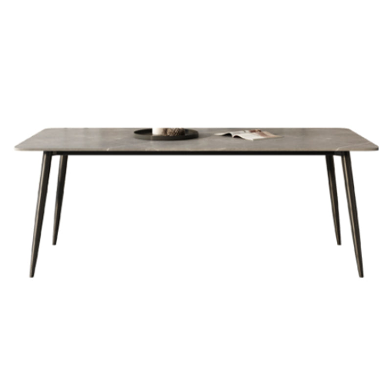 Set da pranzo moderno grigio Set tavolo da pranzo rettangolare da 1/4/7 pezzi con piano in pietra