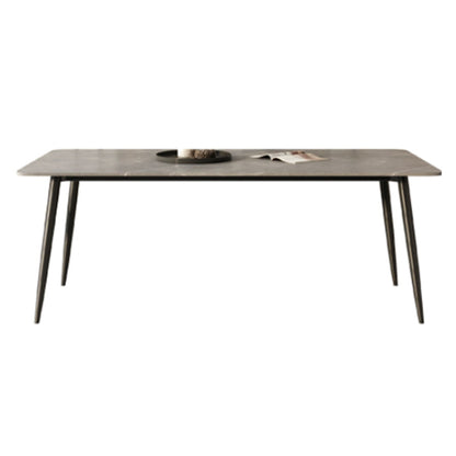 Set da pranzo moderno grigio Set tavolo da pranzo rettangolare da 1/4/7 pezzi con piano in pietra