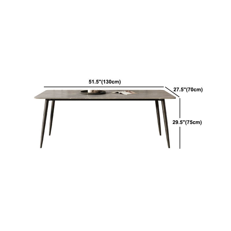 Set da pranzo moderno grigio Set tavolo da pranzo rettangolare da 1/4/7 pezzi con piano in pietra