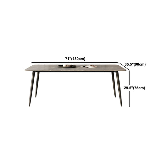 Set di dinette grigio moderno 1/4/7 pezzi tavolo da pranzo rettangolare con top in pietra
