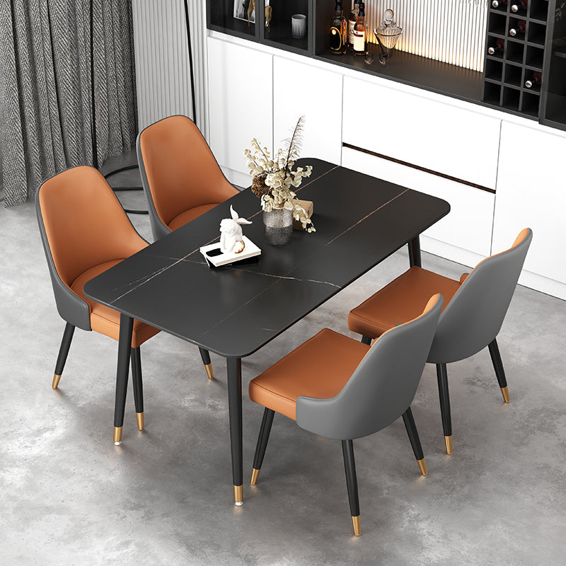 Moderne rechthoek dinerset 1/2/5/7 stuks restaurant eettafel met stoelen