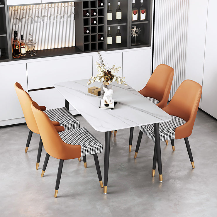 Moderne rechthoek dinerset 1/2/5/7 stuks restaurant eettafel met stoelen