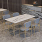 White Stone Top Dining Table Set 1/2/5 Pieces Contemporary Indoor Dinette Set Clearhalo 'Dining Room Sets' 'Dining Tables & Seating' 'dining_room_set' 'furn' 'furn_dining_room_set' 'Furniture' 'Kitchen & Dining Furniture' 5433740