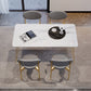 White Stone Top Dining Table Set 1/2/5 Pieces Contemporary Indoor Dinette Set Clearhalo 'Dining Room Sets' 'Dining Tables & Seating' 'dining_room_set' 'furn' 'furn_dining_room_set' 'Furniture' 'Kitchen & Dining Furniture' 5433741