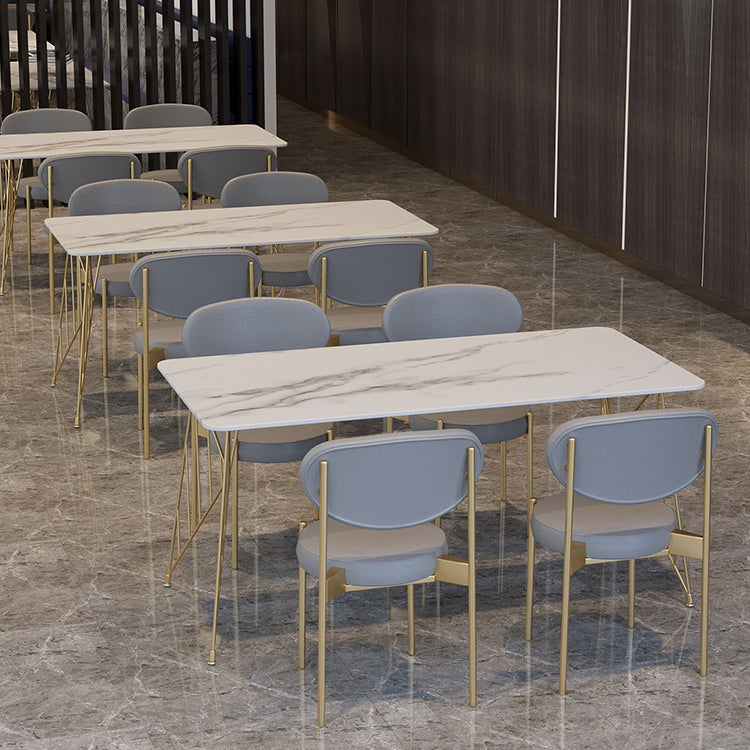 White Stone Top Dining Table Set 1/2/5 Pieces Contemporary Indoor Dinette Set Clearhalo 'Dining Room Sets' 'Dining Tables & Seating' 'dining_room_set' 'furn' 'furn_dining_room_set' 'Furniture' 'Kitchen & Dining Furniture' 5433742