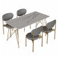 White Stone Top Dining Table Set 1/2/5 Pieces Contemporary Indoor Dinette Set Clearhalo 'Dining Room Sets' 'Dining Tables & Seating' 'dining_room_set' 'furn' 'furn_dining_room_set' 'Furniture' 'Kitchen & Dining Furniture' 5433747