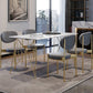 White Stone Top Dining Table Set 1/2/5 Pieces Contemporary Indoor Dinette Set Clearhalo 'Dining Room Sets' 'Dining Tables & Seating' 'dining_room_set' 'furn' 'furn_dining_room_set' 'Furniture' 'Kitchen & Dining Furniture' 5433750