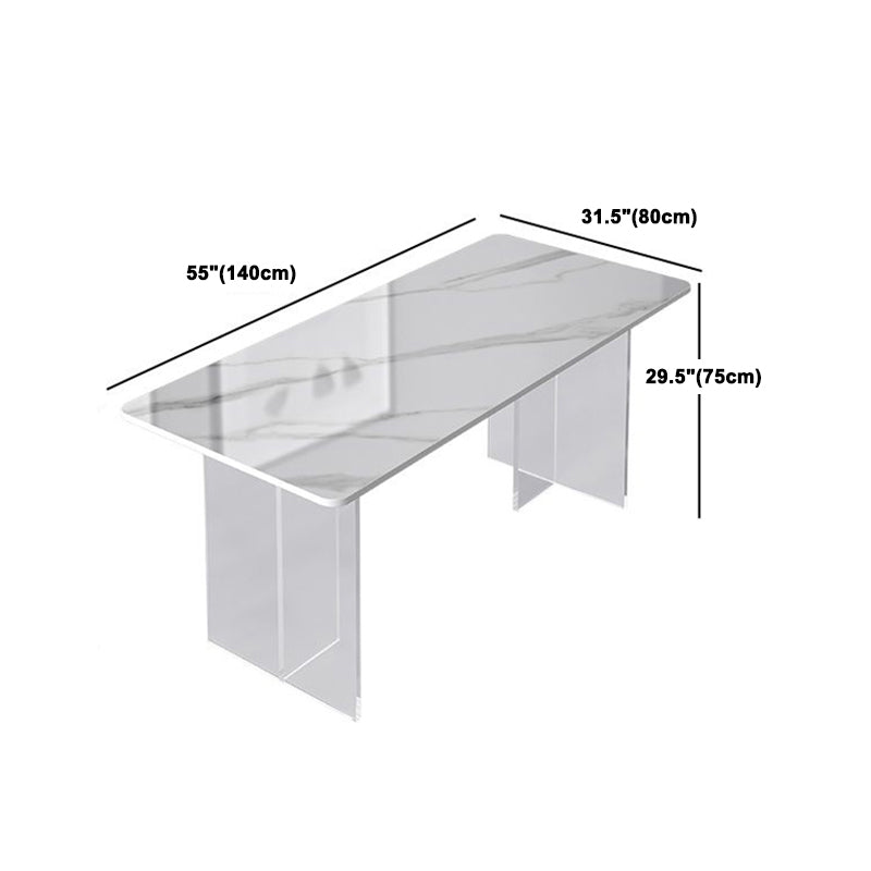 Modern 1/2/5 Pieces Dining Set Rectangle Stone Dining Table for Dining Room Kitchen Clearhalo 'Dining Room Sets' 'Dining Tables & Seating' 'dining_room_set' 'furn' 'furn_dining_room_set' 'Furniture' 'Kitchen & Dining Furniture' 5433768