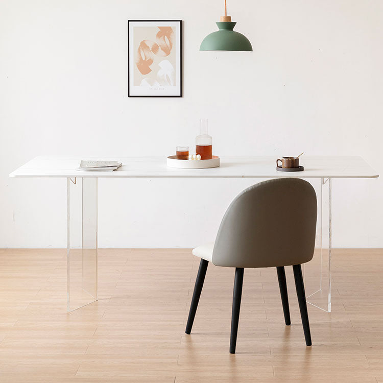 Designer Style Acrylic Dining Set 1/4/5 Pieces Home Table Dining Room Set Clearhalo 'Dining Room Sets' 'Dining Tables & Seating' 'dining_room_set' 'furn' 'furn_dining_room_set' 'Furniture' 'Kitchen & Dining Furniture' 5433784