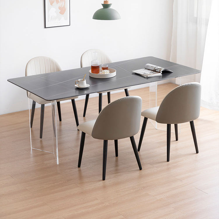 Designer Style Acrylic Dining Set 1/4/5 Pieces Home Table Dining Room Set Clearhalo 'Dining Room Sets' 'Dining Tables & Seating' 'dining_room_set' 'furn' 'furn_dining_room_set' 'Furniture' 'Kitchen & Dining Furniture' 5433785