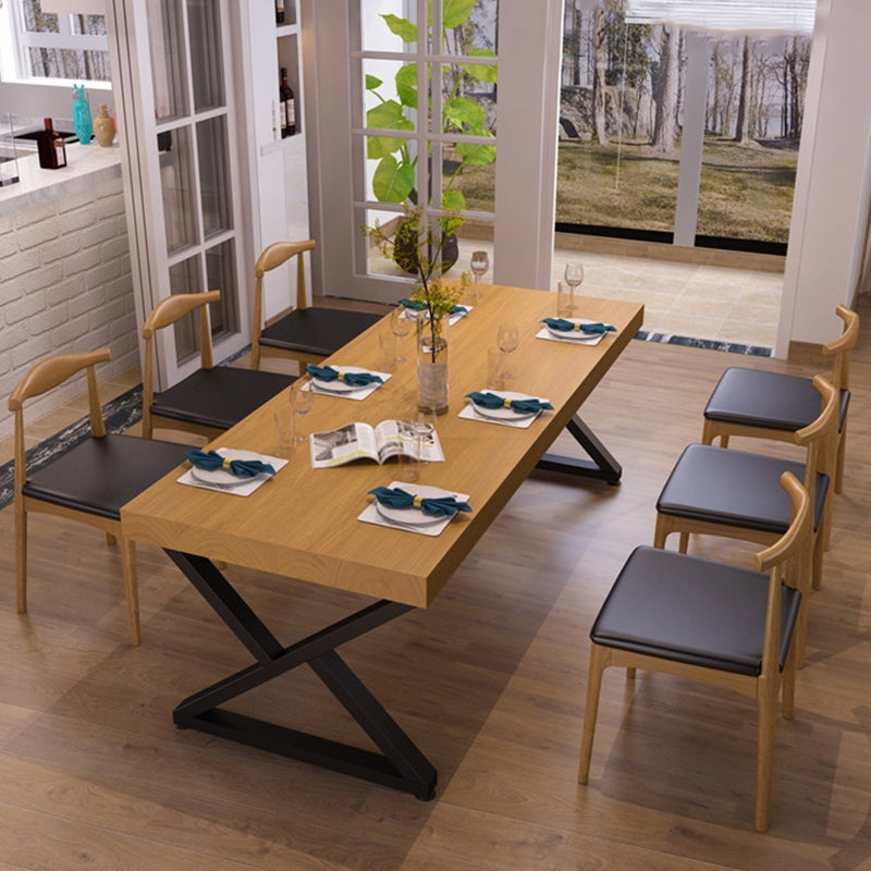 Ensemble de table à manger industrielle à double piédestal, ensemble de dinette en bois massif 1/2/7 pièces