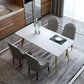 Glam Dining Table Set 1/2/5/6/7 Pieces Sintered Stone Dining Set 5 Pieces: Table, 4 Chairs Clearhalo 'Dining Room Sets' 'Dining Tables & Seating' 'dining_room_set' 'furn' 'furn_dining_room_set' 'Furniture' 'Kitchen & Dining Furniture' 5433832