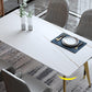 Glam Dining Table Set 1/2/5/6/7 Pieces Sintered Stone Dining Set Clearhalo 'Dining Room Sets' 'Dining Tables & Seating' 'dining_room_set' 'furn' 'furn_dining_room_set' 'Furniture' 'Kitchen & Dining Furniture' 5433843