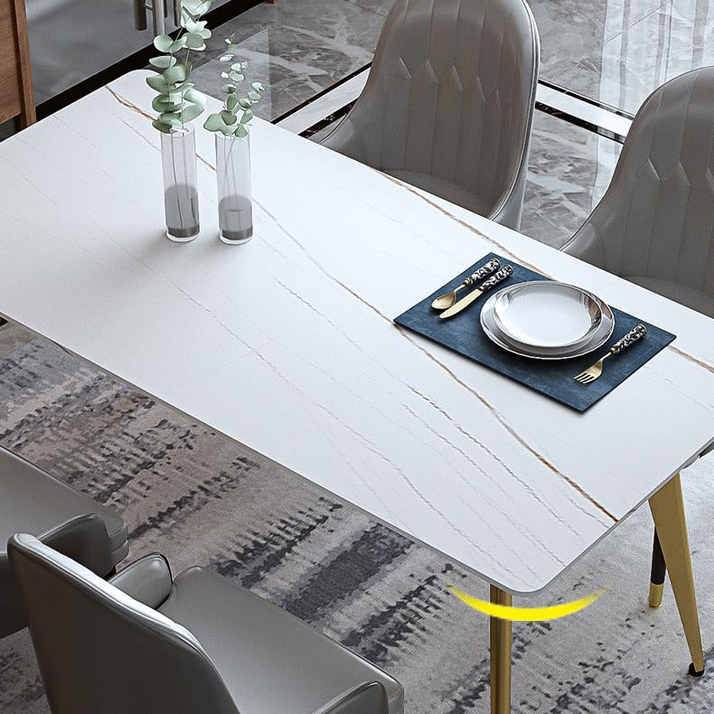 Glam Dining Table Set 1/2/5/6/7 Pieces Sintered Stone Dining Set Clearhalo 'Dining Room Sets' 'Dining Tables & Seating' 'dining_room_set' 'furn' 'furn_dining_room_set' 'Furniture' 'Kitchen & Dining Furniture' 5433843