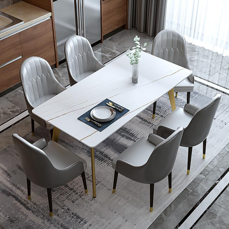 Glam Dining Table Set 1/2/5/6/7 Pieces Sintered Stone Dining Set Clearhalo 'Dining Room Sets' 'Dining Tables & Seating' 'dining_room_set' 'furn' 'furn_dining_room_set' 'Furniture' 'Kitchen & Dining Furniture' 5433848