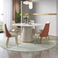 Contemporary Sintered Stone Table Round Table Set 1/3/4/5/6/7 Pieces Dining Set 6 Pieces: Table, 5 Chairs Clearhalo 'Dining Room Sets' 'Dining Tables & Seating' 'dining_room_set' 'furn' 'furn_dining_room_set' 'Furniture' 'Kitchen & Dining Furniture' 5433857