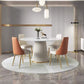 Contemporary Sintered Stone Table Round Table Set 1/3/4/5/6/7 Pieces Dining Set 5 Pieces: Table, 4 Chairs Clearhalo 'Dining Room Sets' 'Dining Tables & Seating' 'dining_room_set' 'furn' 'furn_dining_room_set' 'Furniture' 'Kitchen & Dining Furniture' 5433864