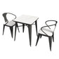 Black and White Dinette Set 1/2/3/5 Pieces Modern Stone Dining Table Set 3 Pieces: Table, 2 Chairs Clearhalo 'Dining Room Sets' 'Dining Tables & Seating' 'dining_room_set' 'furn' 'furn_dining_room_set' 'Furniture' 'Kitchen & Dining Furniture' 5433878