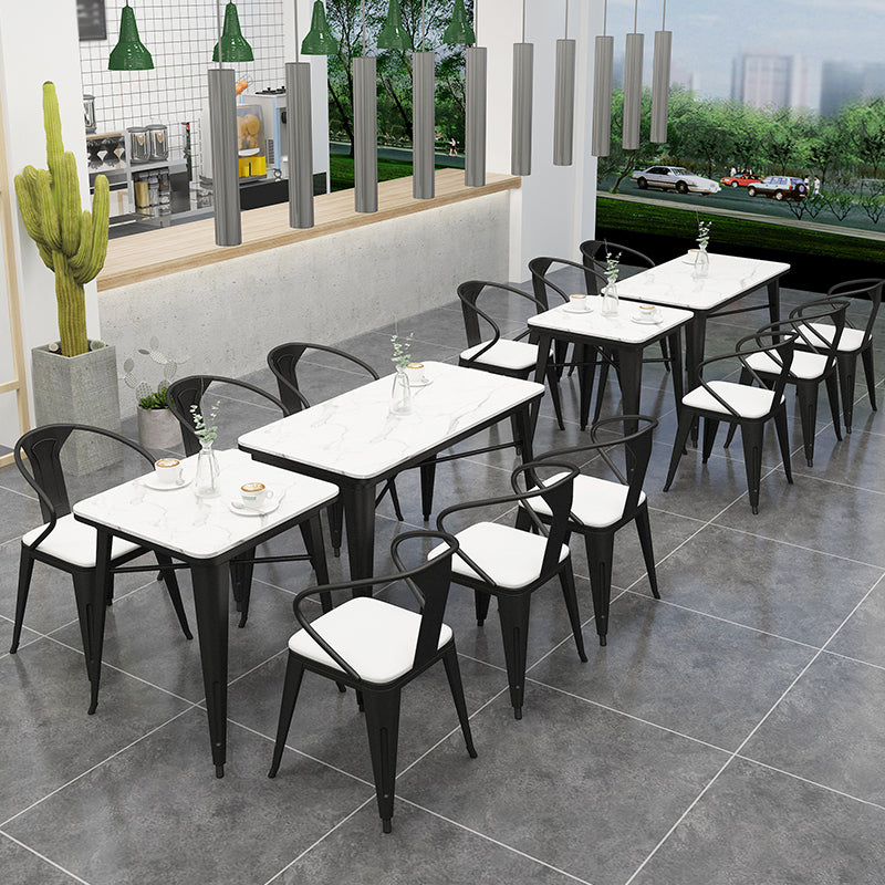 Black and White Dinette Set 1/2/3/5 Pieces Modern Stone Dining Table Set Clearhalo 'Dining Room Sets' 'Dining Tables & Seating' 'dining_room_set' 'furn' 'furn_dining_room_set' 'Furniture' 'Kitchen & Dining Furniture' 5433879