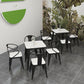 Black and White Dinette Set 1/2/3/5 Pieces Modern Stone Dining Table Set Clearhalo 'Dining Room Sets' 'Dining Tables & Seating' 'dining_room_set' 'furn' 'furn_dining_room_set' 'Furniture' 'Kitchen & Dining Furniture' 5433881