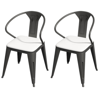 Black and White Dinette Set 1/2/3/5 Pieces Modern Stone Dining Table Set 2 White Chairs Clearhalo 'Dining Room Sets' 'Dining Tables & Seating' 'dining_room_set' 'furn' 'furn_dining_room_set' 'Furniture' 'Kitchen & Dining Furniture' 5433882