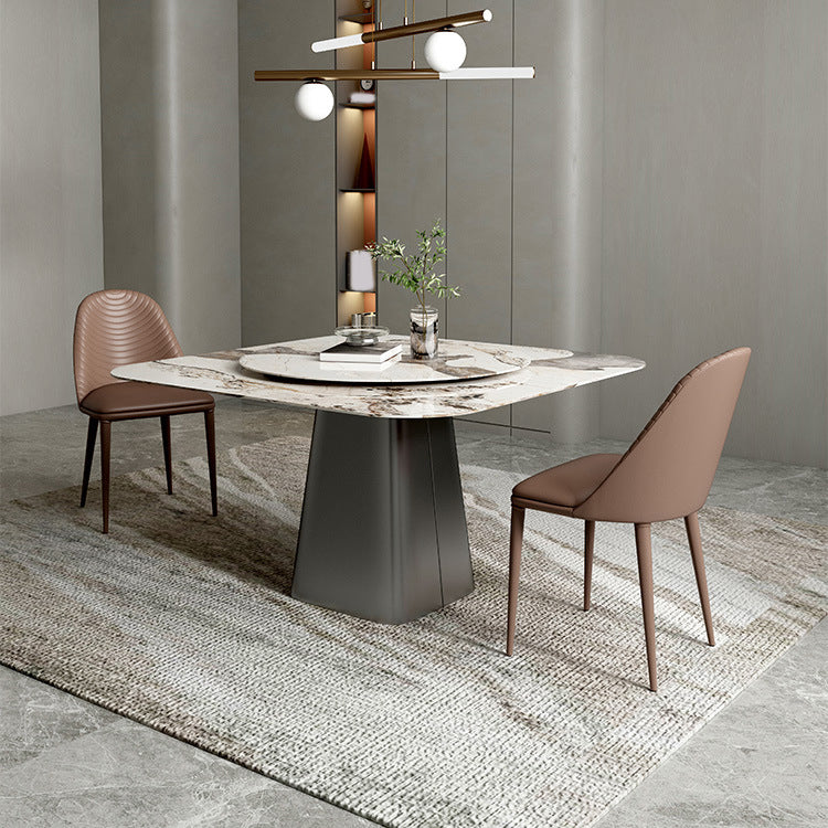 Contemporary Sintered Stone Table Square Table Set 1/3/5 Pieces Dining Set Clearhalo 'Dining Room Sets' 'Dining Tables & Seating' 'dining_room_set' 'furn' 'furn_dining_room_set' 'Furniture' 'Kitchen & Dining Furniture' 5433918