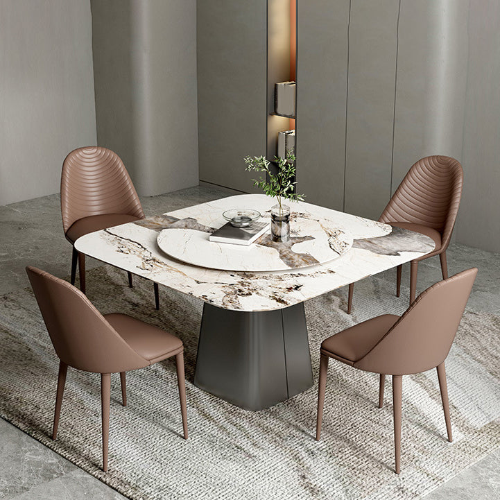 Contemporary Sintered Stone Table Square Table Set 1/3/5 Pieces Dining Set 5 Pieces: Table, 4 Chairs Clearhalo 'Dining Room Sets' 'Dining Tables & Seating' 'dining_room_set' 'furn' 'furn_dining_room_set' 'Furniture' 'Kitchen & Dining Furniture' 5433919