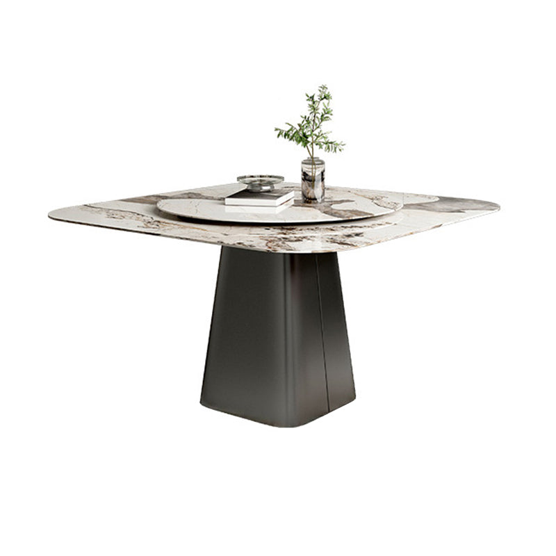 Contemporary Sintered Stone Table Square Table Set 1/3/5 Pieces Dining Set White 51"L x 51"W Clearhalo 'Dining Room Sets' 'Dining Tables & Seating' 'dining_room_set' 'furn' 'furn_dining_room_set' 'Furniture' 'Kitchen & Dining Furniture' 5433921