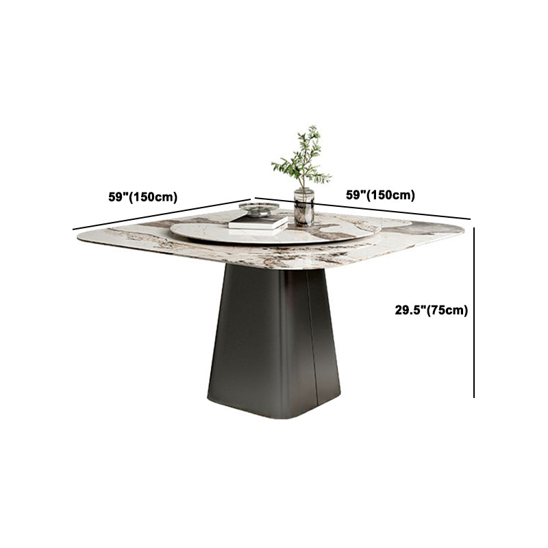 Contemporary Sintered Stone Table Square Table Set 1/3/5 Pieces Dining Set Clearhalo 'Dining Room Sets' 'Dining Tables & Seating' 'dining_room_set' 'furn' 'furn_dining_room_set' 'Furniture' 'Kitchen & Dining Furniture' 5433928