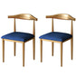 Glam White and Gold Dinette Set 1/2/5/7 Pieces Rectangle Stone Dining Table Set 2 Blue Chairs Clearhalo 'Dining Room Sets' 'Dining Tables & Seating' 'dining_room_set' 'furn' 'furn_dining_room_set' 'Furniture' 'Kitchen & Dining Furniture' 5433978