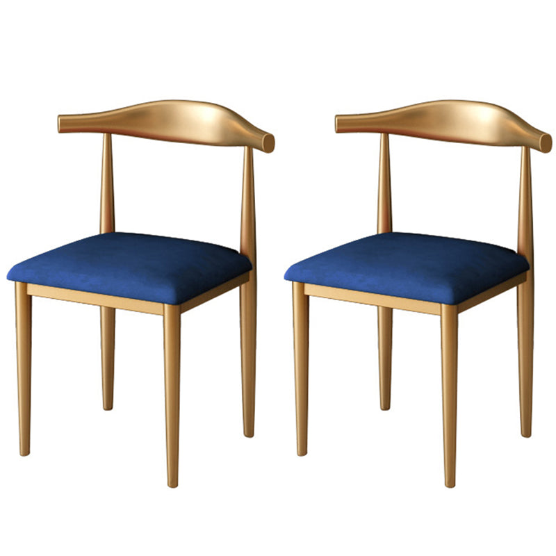 Glam White and Gold Dinette Set 1/2/5/7 Pieces Rectangle Stone Dining Table Set 2 Blue Chairs Clearhalo 'Dining Room Sets' 'Dining Tables & Seating' 'dining_room_set' 'furn' 'furn_dining_room_set' 'Furniture' 'Kitchen & Dining Furniture' 5433978