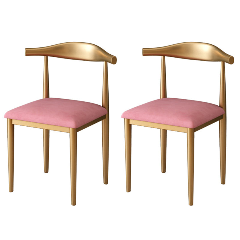 Glam White and Gold Dinette Set 1/2/5/7 Pieces Rectangle Stone Dining Table Set 2 Pink Chairs Clearhalo 'Dining Room Sets' 'Dining Tables & Seating' 'dining_room_set' 'furn' 'furn_dining_room_set' 'Furniture' 'Kitchen & Dining Furniture' 5433979