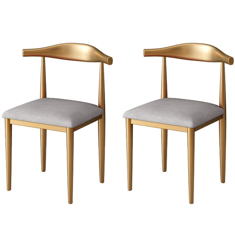 Glam White and Gold Dinette Set 1/2/5/7 Pieces Rectangle Stone Dining Table Set 2 Grey Chairs Clearhalo 'Dining Room Sets' 'Dining Tables & Seating' 'dining_room_set' 'furn' 'furn_dining_room_set' 'Furniture' 'Kitchen & Dining Furniture' 5433981