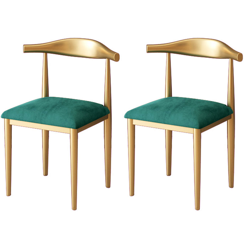 Glam White and Gold Dinette Set 1/2/5/7 Pieces Rectangle Stone Dining Table Set 2 Green Chairs Clearhalo 'Dining Room Sets' 'Dining Tables & Seating' 'dining_room_set' 'furn' 'furn_dining_room_set' 'Furniture' 'Kitchen & Dining Furniture' 5433983