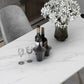 Glam White and Gold Dinette Set 1/2/5/7 Pieces Rectangle Stone Dining Table Set Clearhalo 'Dining Room Sets' 'Dining Tables & Seating' 'dining_room_set' 'furn' 'furn_dining_room_set' 'Furniture' 'Kitchen & Dining Furniture' 5433988