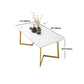 Glam White and Gold Dinette Set 1/2/5/7 Pieces Rectangle Stone Dining Table Set Clearhalo 'Dining Room Sets' 'Dining Tables & Seating' 'dining_room_set' 'furn' 'furn_dining_room_set' 'Furniture' 'Kitchen & Dining Furniture' 5433993