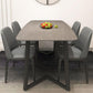 Industrial Sintered Stone Top Dining Table Rectangle Table with Double Pedestal