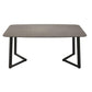 Industrial Sintered Stone Top Dining Table Rectangle Table with Double Pedestal