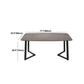 Industrial Sintered Stone Top Dining Table Rectangle Table with Double Pedestal