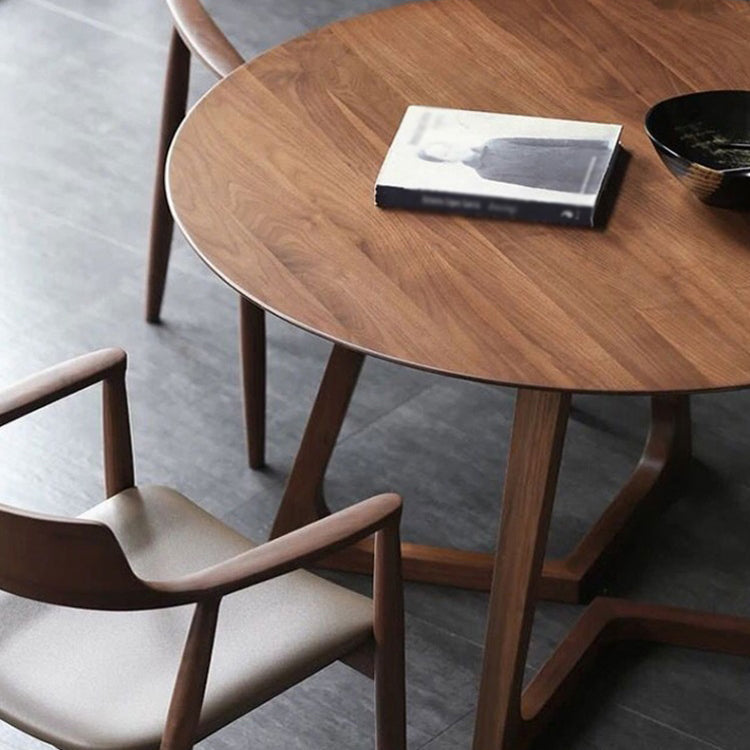 Solid Wood Top Dining Table Contemporary Dining Table with Sled Base