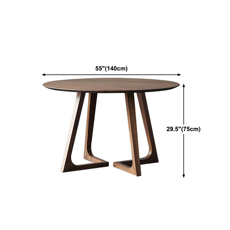 Solid Wood Top Dining Table Contemporary Dining Table with Sled Base