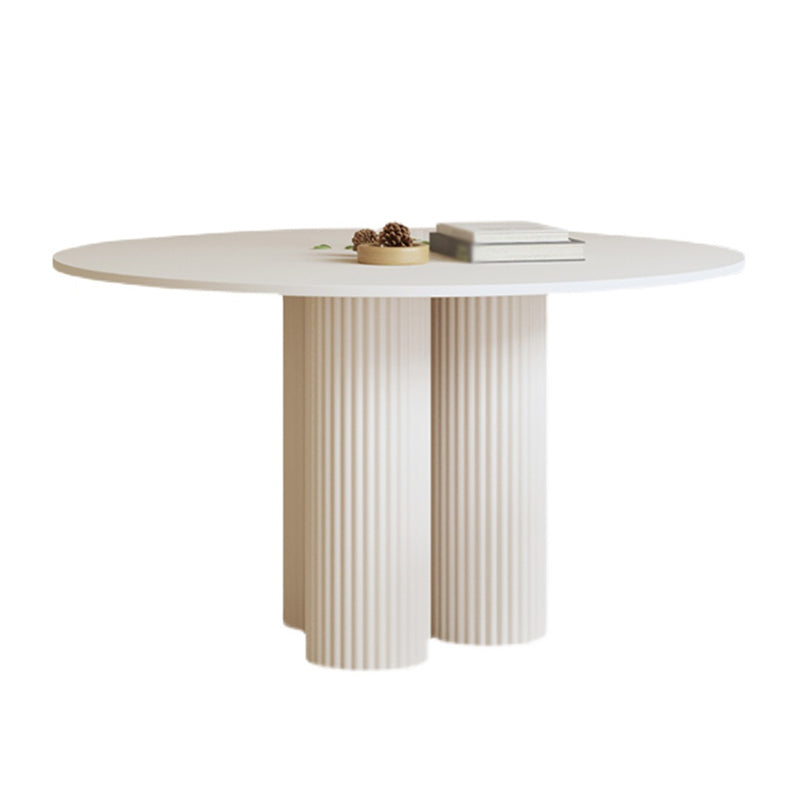 Round Stone Dining Table Contemporary Style Dining Room Collection for Dining Room 47.2"L x 47.2"W x 29.5"H Without Chairs Clearhalo 'Dining Tables & Seating' 'Dining Tables' 'dining_table' 'furn' 'furn_dining_table' 'Furniture' 'Kitchen & Dining Furniture' 5434044