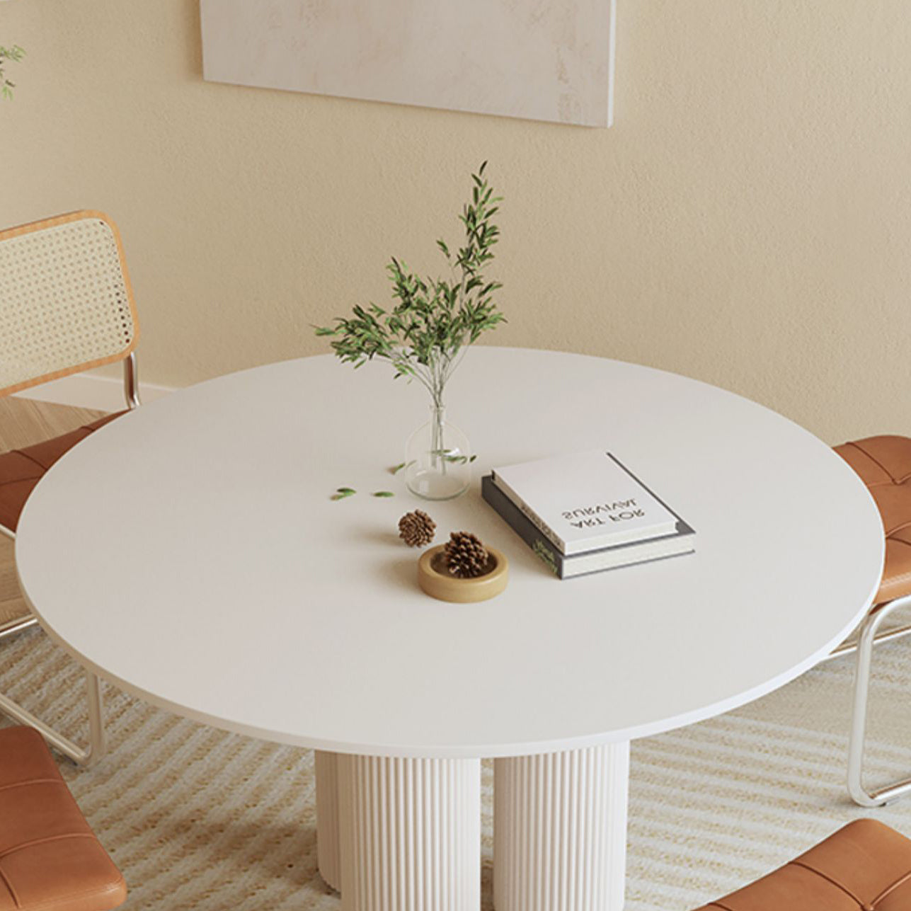 Round Stone Dining Table Contemporary Style Dining Room Collection for Dining Room Clearhalo 'Dining Tables & Seating' 'Dining Tables' 'dining_table' 'furn' 'furn_dining_table' 'Furniture' 'Kitchen & Dining Furniture' 5434045
